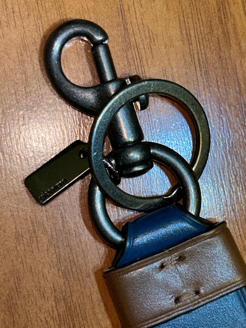 NWOT Coach Leather Loop Keychain Bag Charm - Picture 8 of 10
